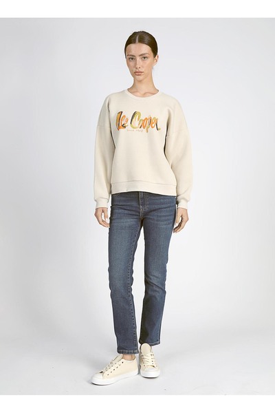 O-Neck Printed Black Women's Sweatshirt 251 Lcf 241005 Tila Black