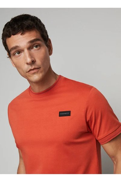 Crew Neck Orange Men's T-Shirt Hm500782