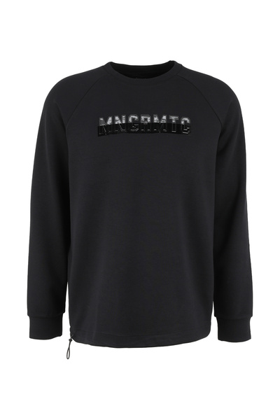Black Men's Crew Neck Relaxed Sweatshirt F4Wm-Swt 2235