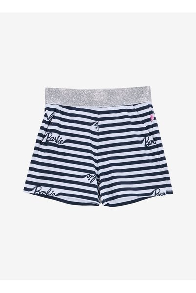 High Waist Standard Ecru - Navy Blue Girls Shorts Brb5Sg-Srt6001