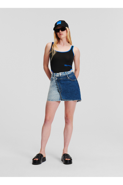 Jeans High Waist Blue Women's Denim Skirt 241J1200