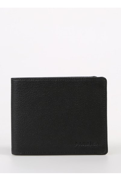 Black Men's 11X8X2 cm Leather Wallet Frk 339 Flt