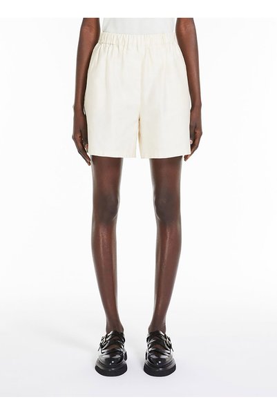 Regular White Girls Shorts Monogram Embroidery Shorts
