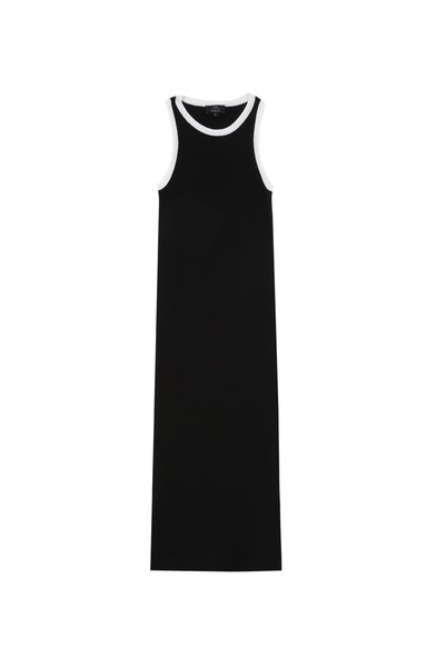 Crew Neck Plain Black Midi Women's Dress F4Sl-Elb W35