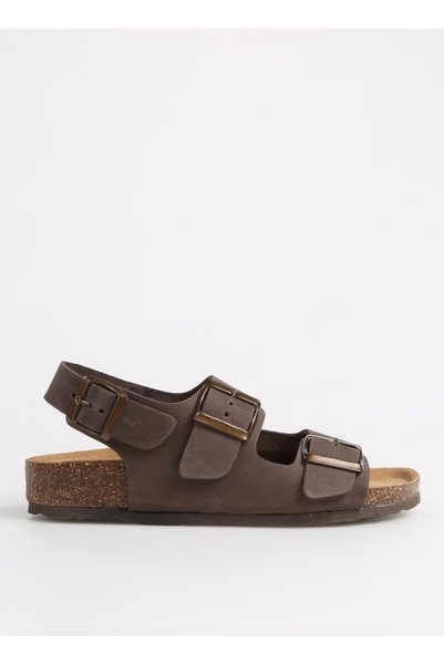 Più Natura Brown Women's Leather Sandals 11 Sahara
