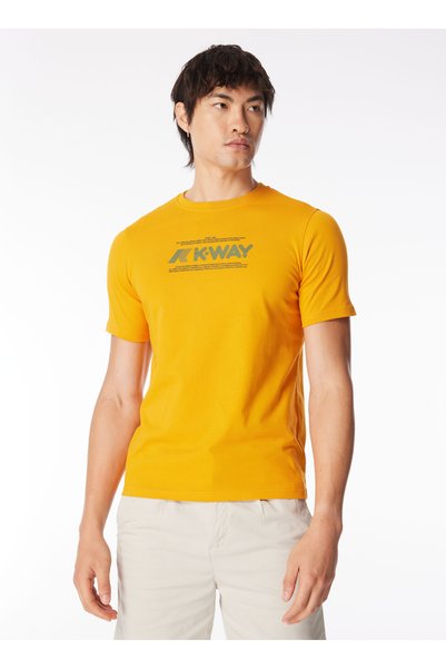 Crew Neck Orange Men's T-Shirt K4125Dw_Odom Typo
