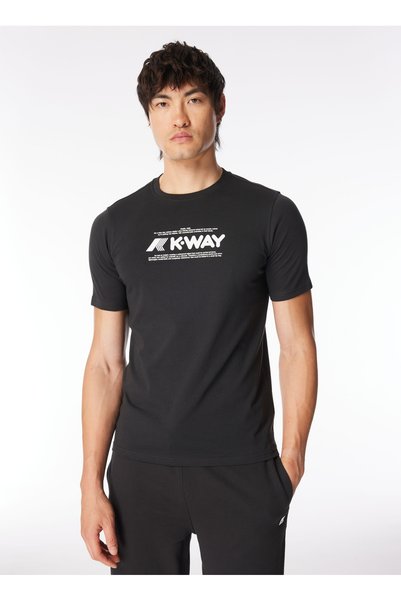Men's Black Crew Neck T-Shirt - K4125Dw_Odom Typo