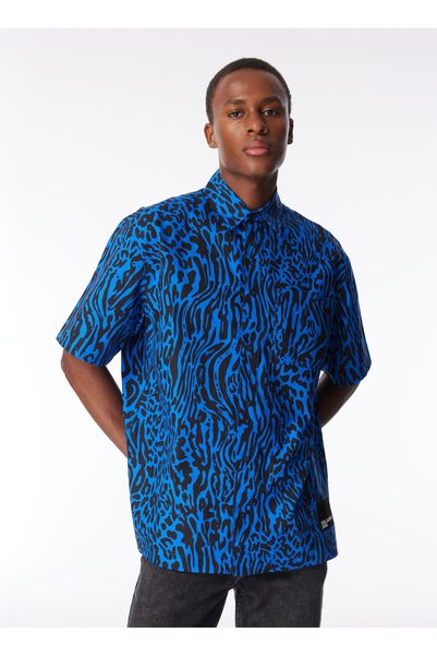 Jeans Normal Blue Men's Shirt 240D1602_Klj Sslv Aop Shirt