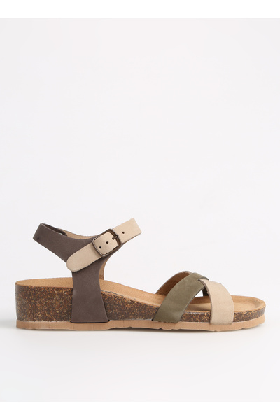 Più Natura Multicolored Women's Leather Sandals 12 Fregene