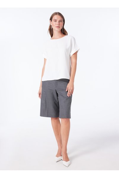 Crew Neck White Women's Blouse Spbf4Sl-Blz5566