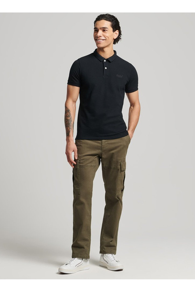 Solid Black Men's Polo T-Shirt M1110343A02A_CLASSIC PIQUE POLO