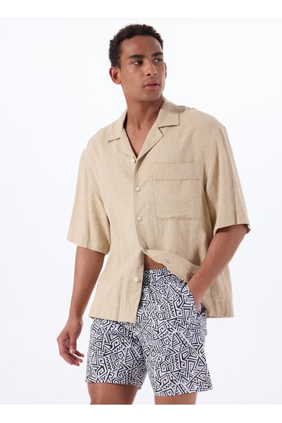 Black Men's Shorts Swimsuit F4Sm-Myo04