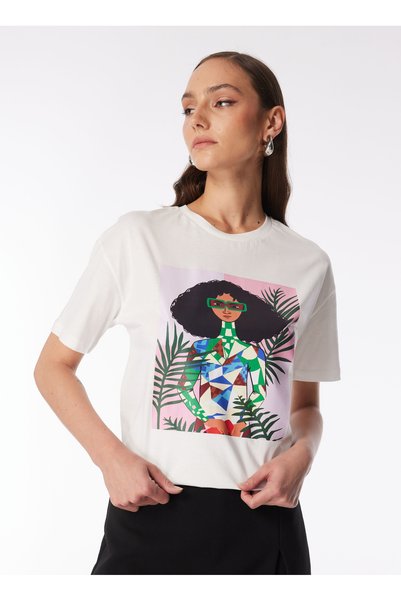 Off-White Women's Crew Neck Basic T-Shirt F4Sl-Tst0208