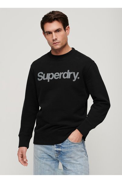 Crew Neck Black Men's Sweatshirt M2013593A02A_Core Logo City Loose C