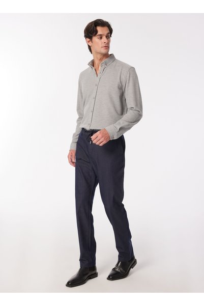 Navy Blue Men's Tied Jogger Chino Pants Spbf4Sm-Pnt5020