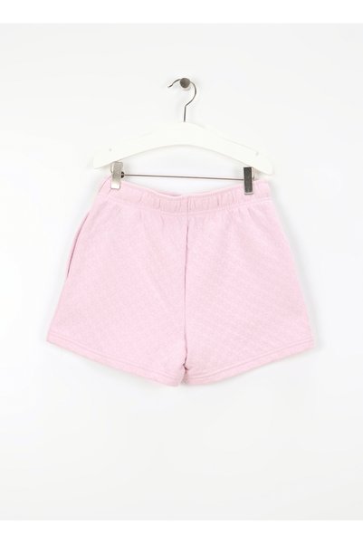 Tied Waist Normal Pink Girls' Shorts 4Cg809-Ajk-Cnvg Star Pointelle Shrt