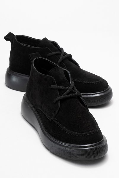 LILYA Black Suede Genuine Leather Women's Chukka Boots