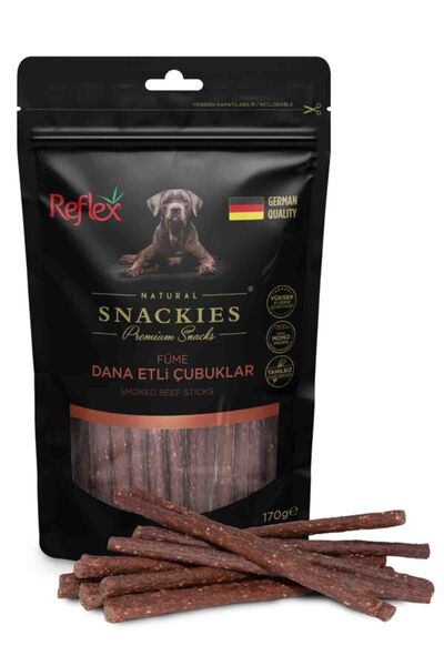 Snackies природни стапчиња за кучиња од чадено говедско месо без житарки 170gr Luxury