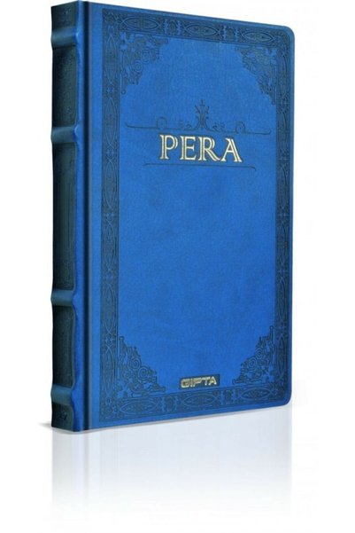 Pera 17x24 150 Sheets Leather Cover Hardcover Notebook (1993) Unlined Navy Blue