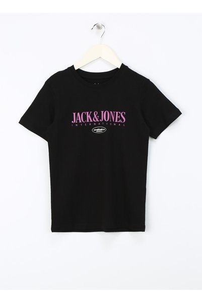 Printed Black Boy's T-Shirt Jorlucca Fastrunner1 Tee Ss Crew Jn