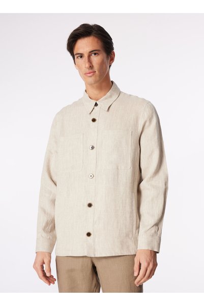 Beige Men's Basic Jacket F4Sm-Ckt 0773