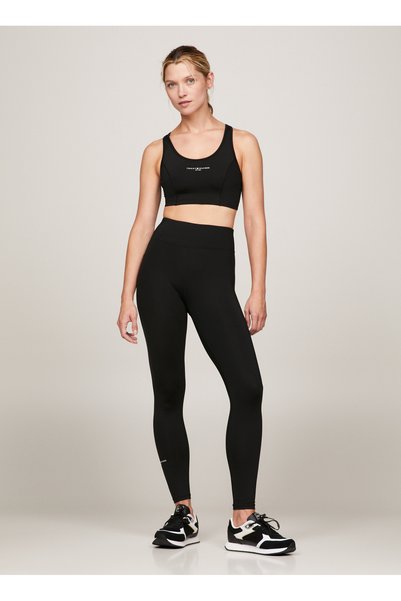 Plain Black Women's Sports Bustier ESSENTIALS MINI CORP MID INT BRA
