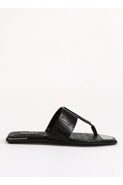 Black Women's Leather Slippers K4287301Blk