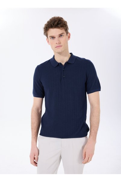 Navy Blue Men's Basic Sweater F4Sm-Tst 0771