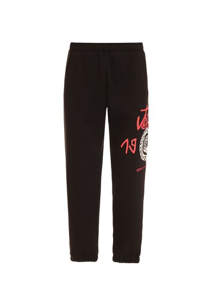 Elastic Waist Slim Fit Black Men's Sweatpants 75Oaai01