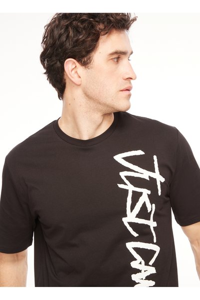 Crew Neck Black Men's T-Shirt 75Oahi02