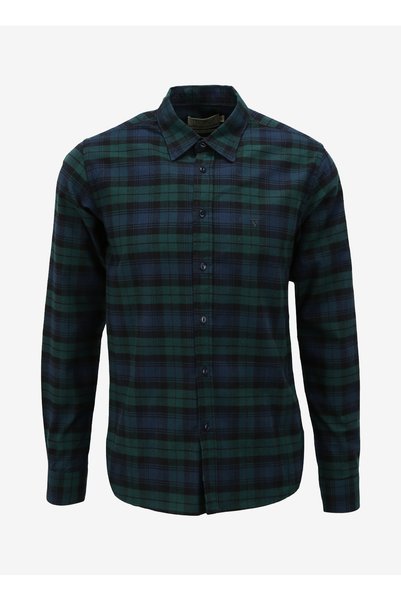 Slim Fit Shirt Collar Green Men's Shirt Fm23W01Ct