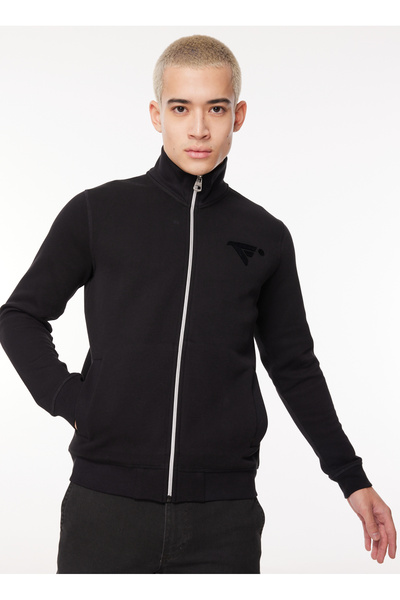 Turtleneck Black Men's Sweatshirt Fm23W31Fz
