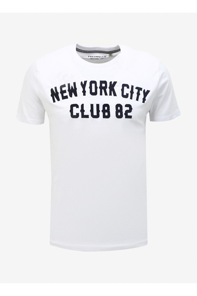 Crew Neck White Men's T-Shirt Fm23W14Tg