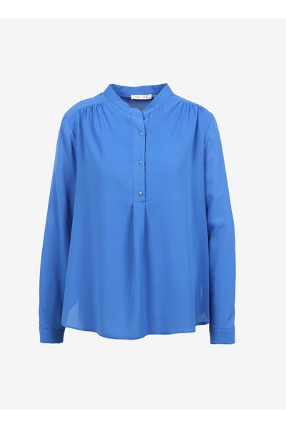 Judge Collar Plain Cobalt Blue Women's Blouse 23Ksl8625