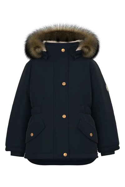 Black Baby Girl Hooded Regular Waist Fur Coat Nmfmarlin Parka Jacket Pb