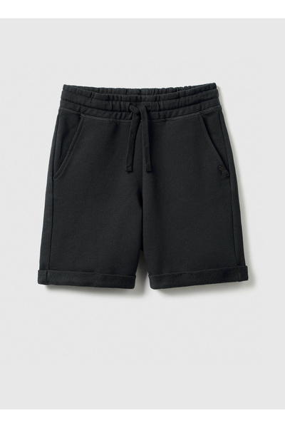 Black Boy's Above Knee Plain Shorts 3J68C901G