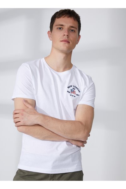 Crew Neck White Men's T-Shirt Fm23S21Tgwhite