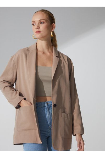 Wide Fit Beige Women's Jacket Cm-Rayle