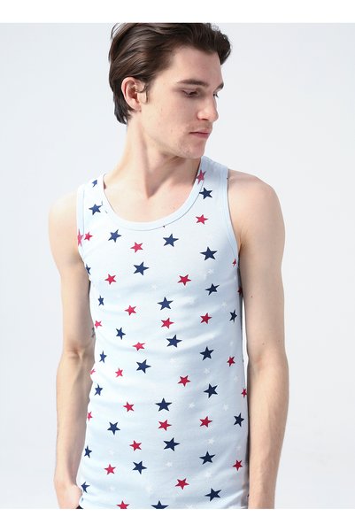 The Don Light Blue Men's Underwear Singlet 100Tdnatl007085