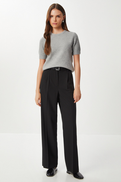 Pensli Pleated Polyviscose Trousers Lgp0021 Black