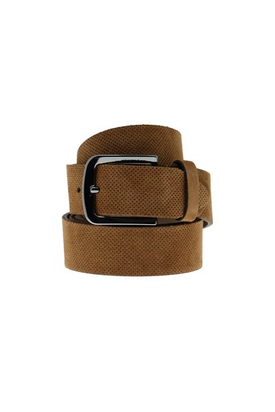 Sports Patterned Suede Belt