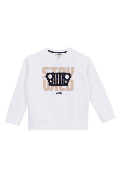 Printed Boy's Ecru Sweatshirt J5Wb-Swt7712