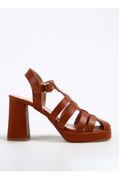 Tan Women's Heeled Sandals Lena