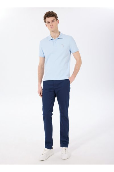 Navy Blue Men's Basic Chino Pants F4Sm-Pnt-658