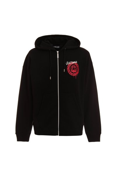 Hooded Collar Black Men's Sweatshirt 75Oaig02