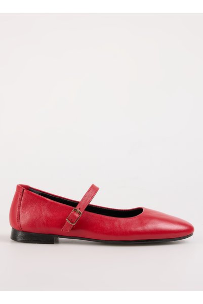 Red Women's Leather Ballerinas D-Dervila