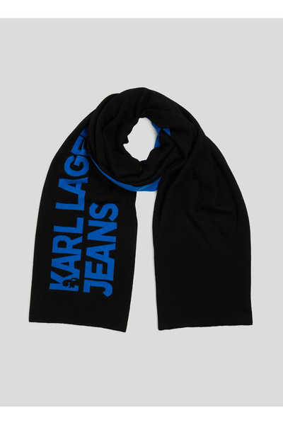 Jeans Black Men's Scarf 236D3301_KNITTED LOGO SCARF