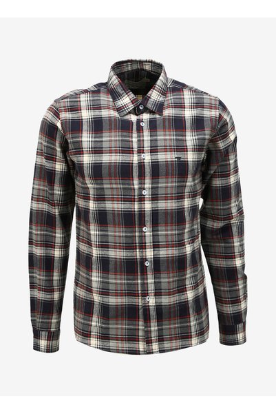 Navy Blue Slim Fit Men's Shirt - Shirt Collar, Fm23W01Ct
