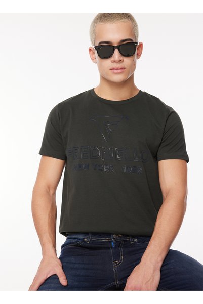Crew Neck Brown Men's T-Shirt Fm23W02Tg