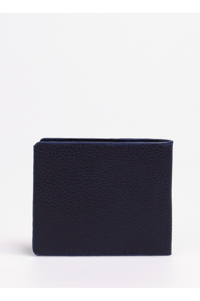 Navy Blue Men's Leather Wallet Frk 317 Flt